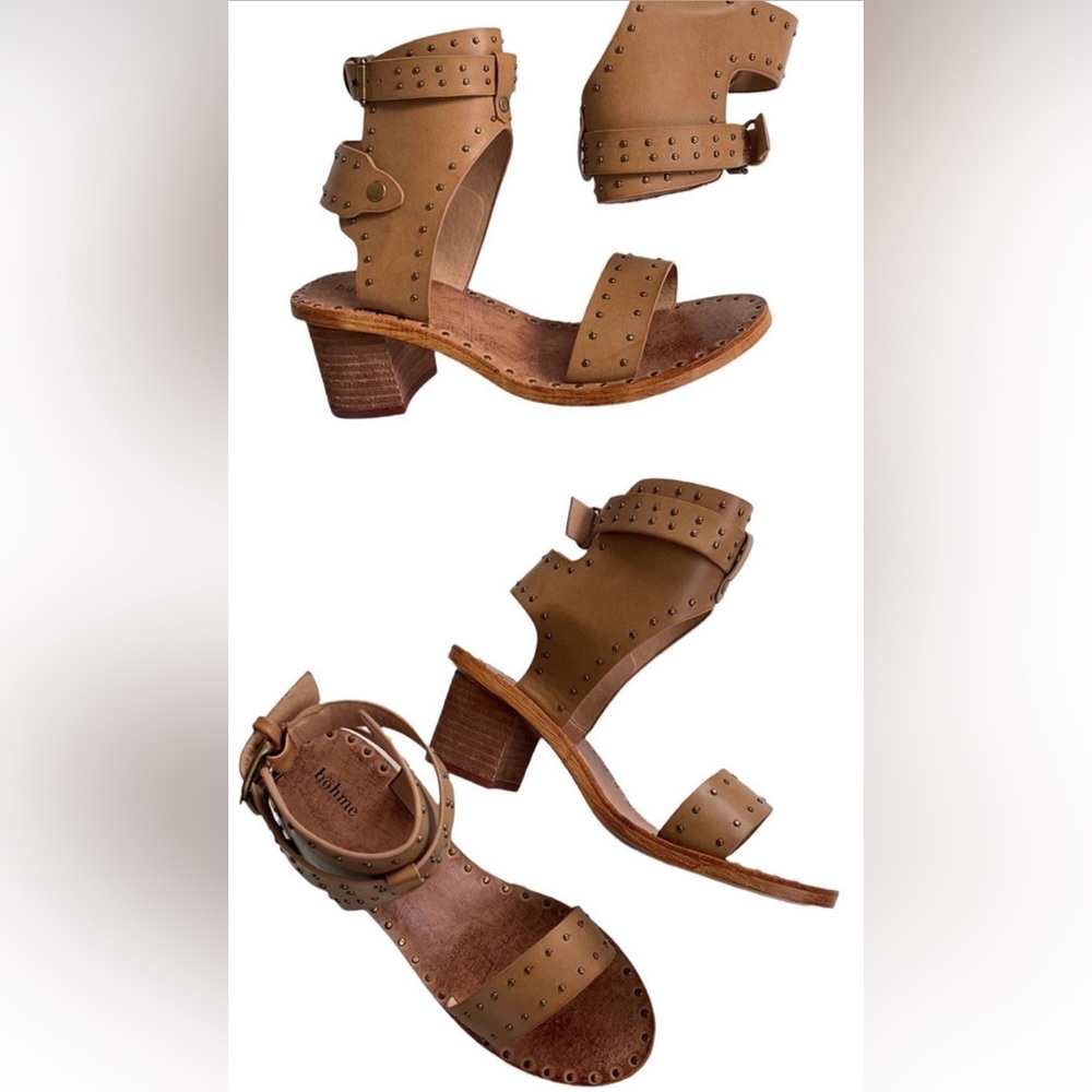 Like new! Bohme Boho Buttery Soft Leather Cuff Sandals w Grommet Hardware in 7.5